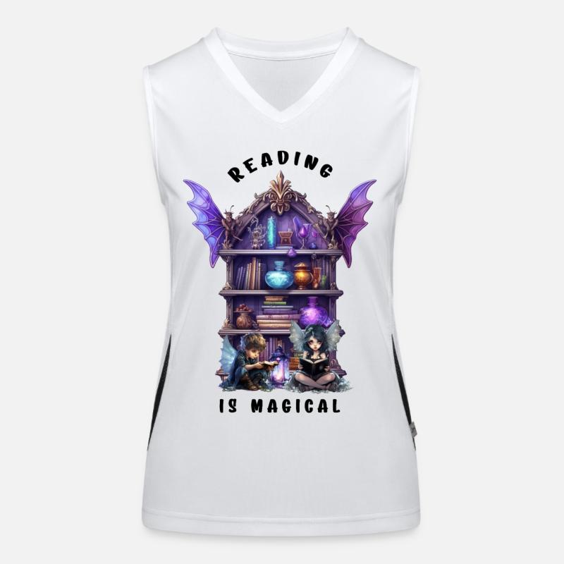 Reading is magical - Women's Functional Contrast Tank Top - white/black