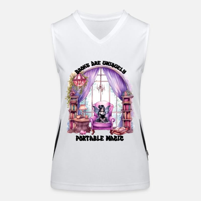 Portablemagic - Women's Functional Contrast Tank Top - white/black