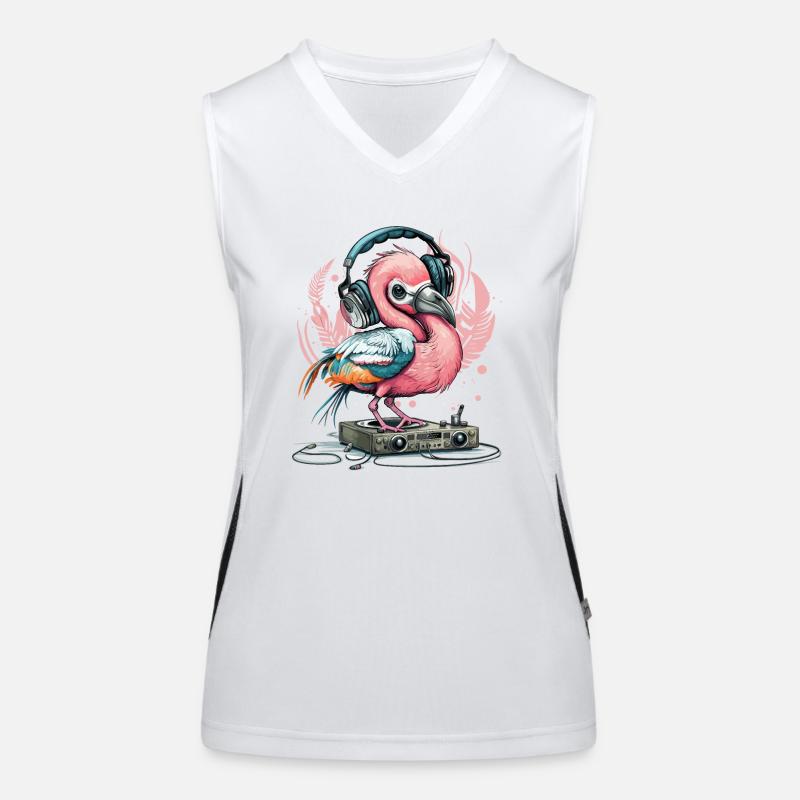 Flamingo Beats Top sportivo da donna in contrasto cromatico