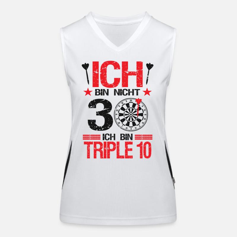 Dart Darts Dartscheibe 30.Geburtstag Geschenk Funktionelles Kontrast-Tank Top für Frauen