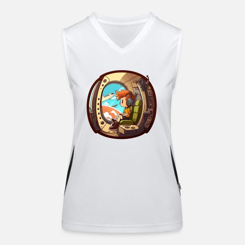 Der fliegende Pilot Funktionelles Kontrast-Tank Top für Frauen