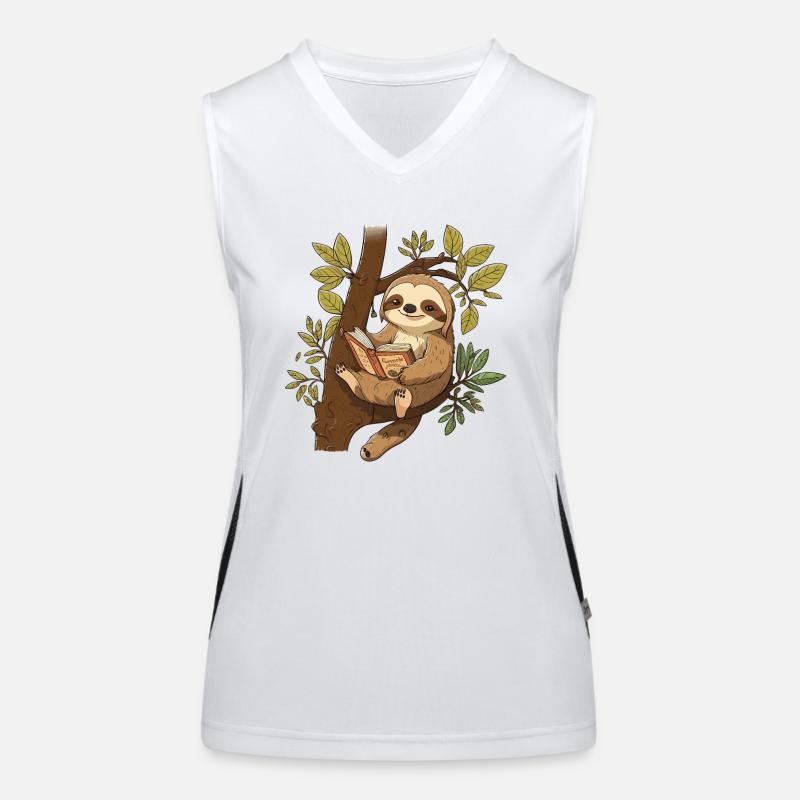 Faultier-Leser Funktionelles Kontrast-Tank Top für Frauen