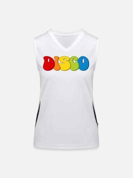 Disco - Funktionelles Kontrast-Tank Top für Frauen - Weiß/Schwarz - Vorne