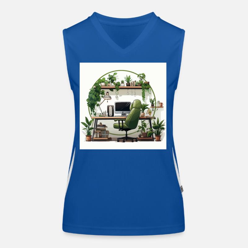 Bureau vert Débardeur respirant contrasté Femme