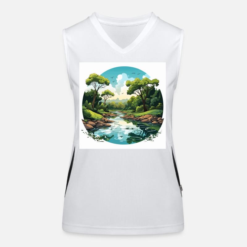 Rhythmen des Flusses Funktionelles Kontrast-Tank Top für Frauen