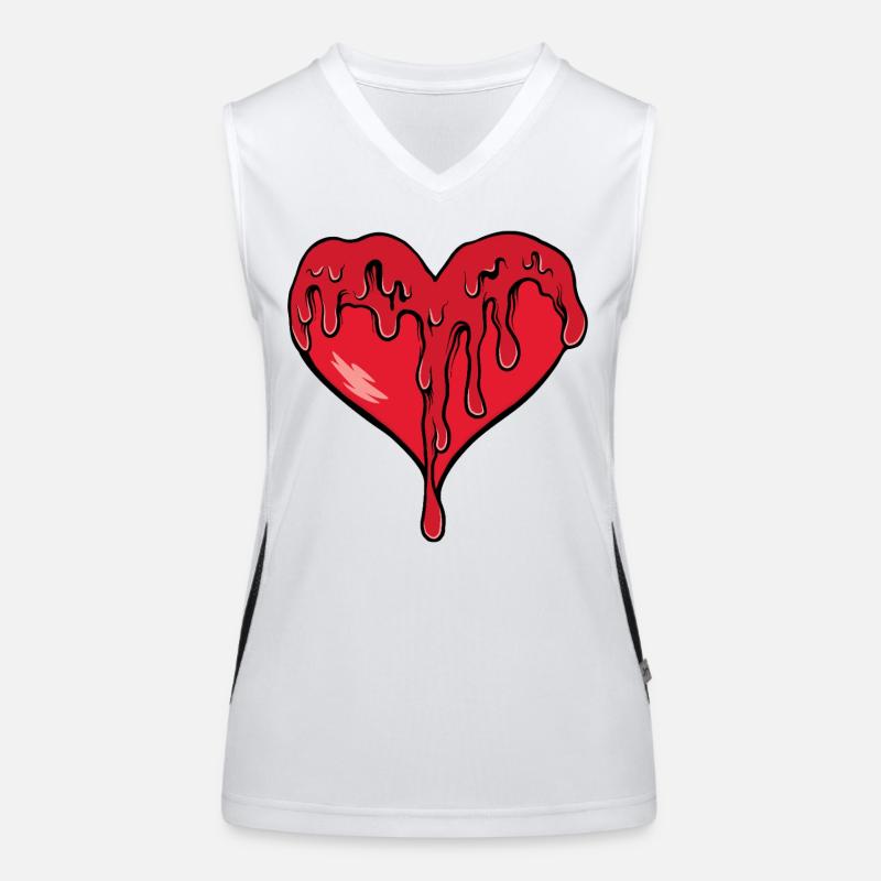 Melting Heart Red Women's Functional Contrast Tank Top