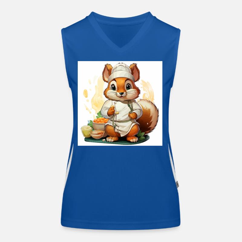 Das kulinarische Eichhörnchen Funktionelles Kontrast-Tank Top für Frauen