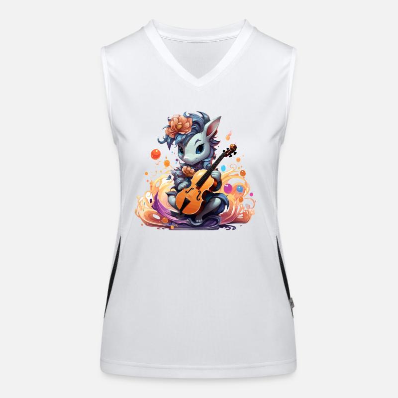 Melancholic Strings Unicorn Women's Functional Contrast Tank Top