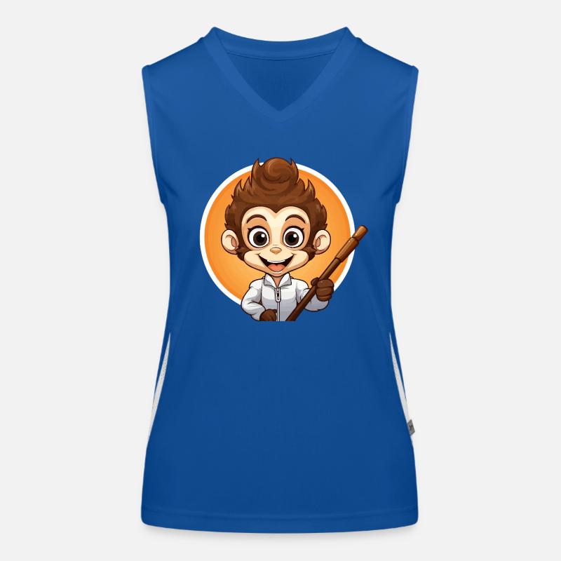 Monkey Selfie Stick Women's Functional Contrast Tank Top