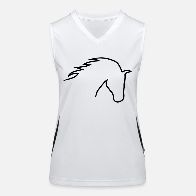 Pferdekopf Funktionelles Kontrast-Tank Top für Frauen