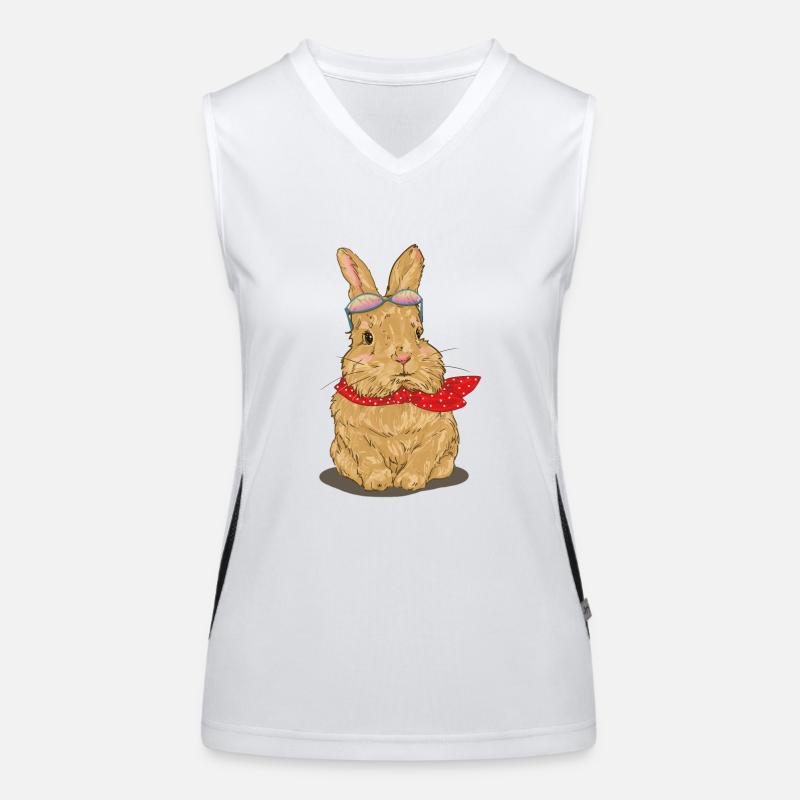 Lapin doux avec écharpe Débardeur respirant contrasté Femme