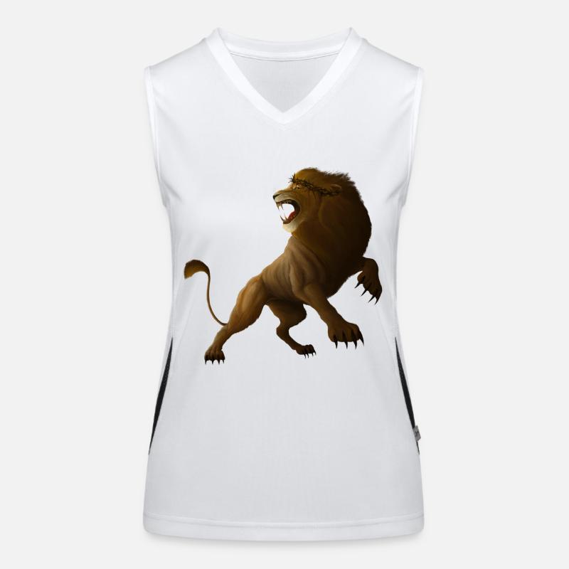 Der Löwe und das Lamm 2 (nur Löwe) Funktionelles Kontrast-Tank Top für Frauen