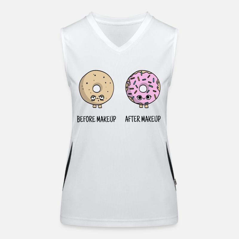cute make-up donuts gift Women's Functional Contrast Tank Top