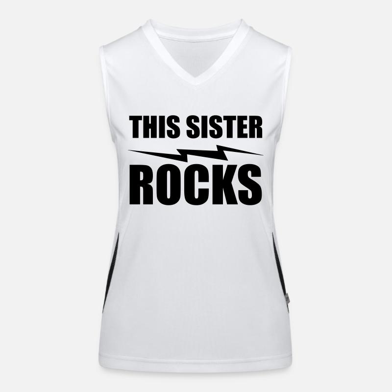 this sister rocks Funktionelles Kontrast-Tank Top für Frauen