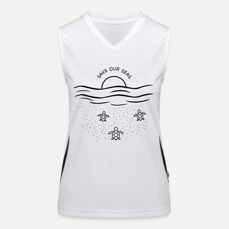 Rettet das Meer Funktionelles Kontrast-Tank Top für Frauen