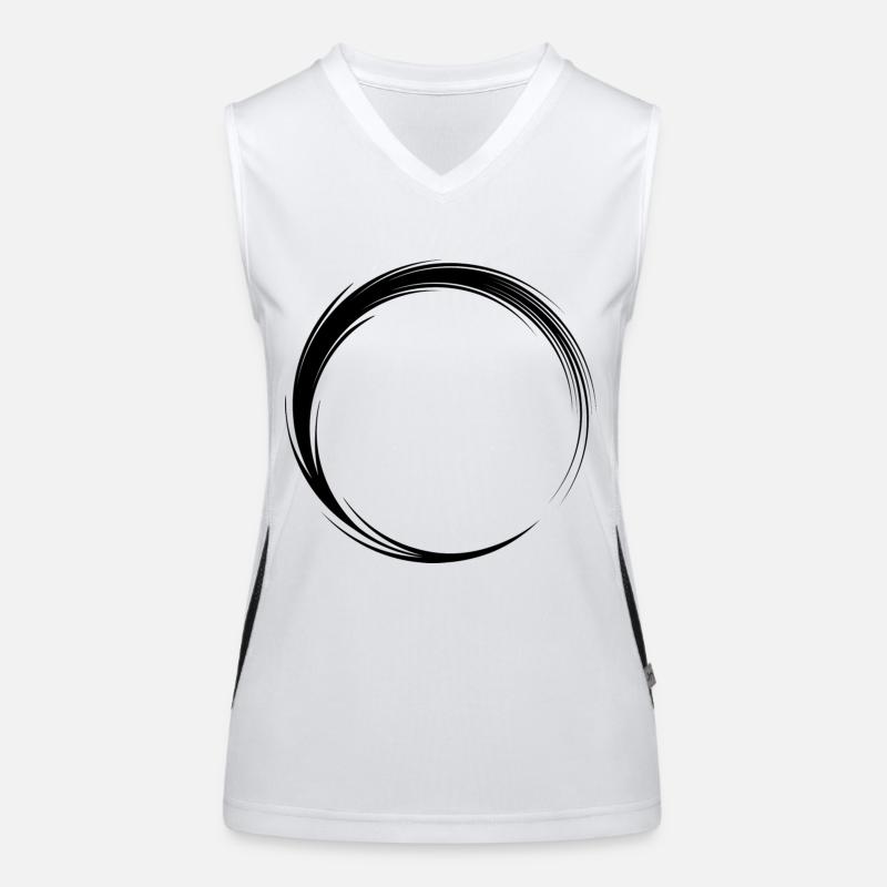 Circle Icon Shape Black Women's Functional Contrast Tank Top