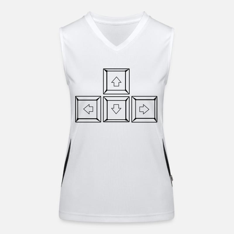 Up Down Left Right Keyboard Buttons (Keys) Women's Functional Contrast Tank Top