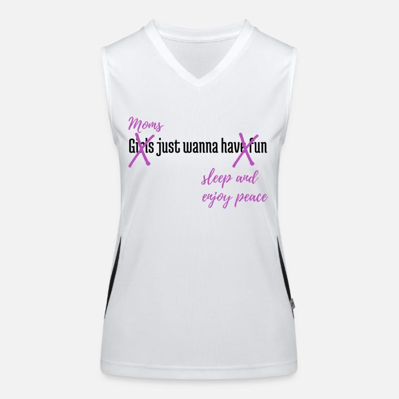 Mums just wanne sleep and enjoy peace - Women's Functional Contrast Tank Top - white/black