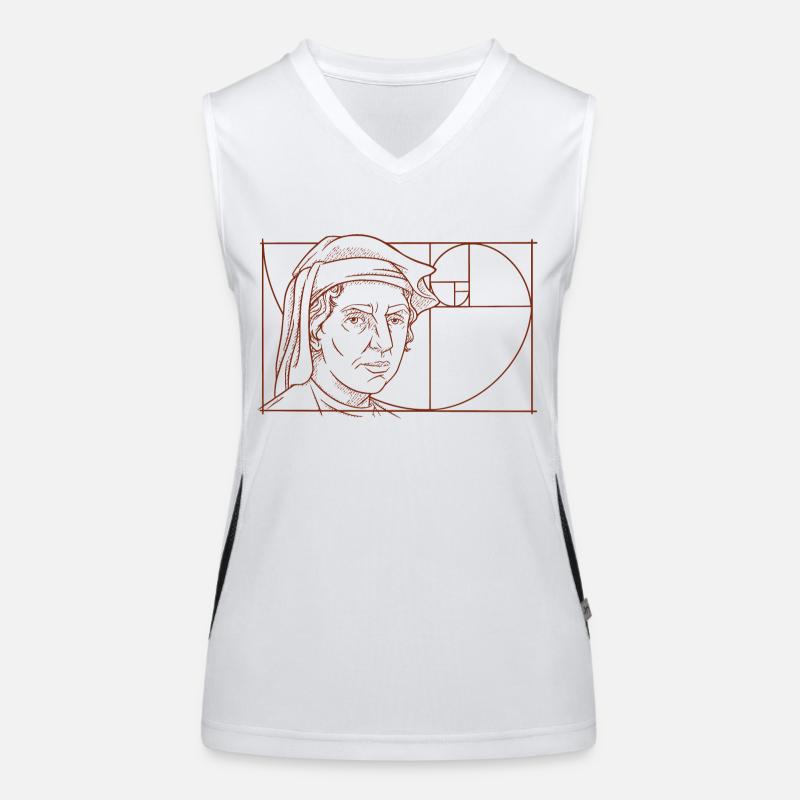 Leonardo Fibonacci Mathematiker Mathe Reihe Folge Funktionelles Kontrast-Tank Top für Frauen