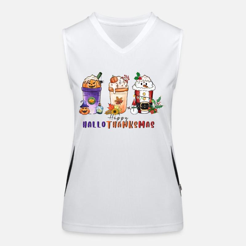 Frohe Hallothanksmas Funktionelles Kontrast-Tank Top für Frauen