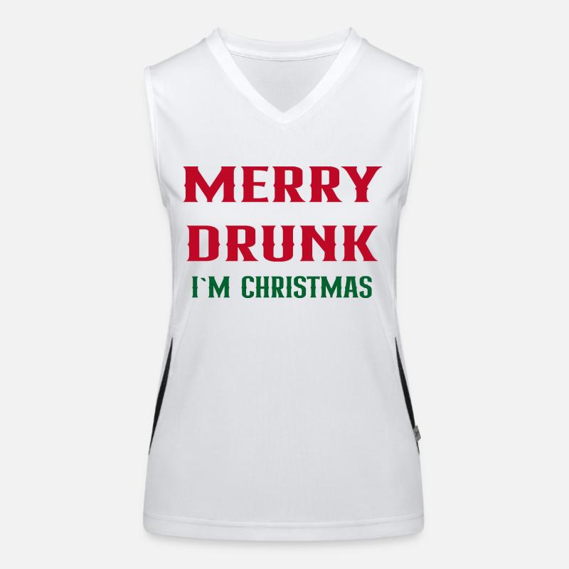 Merry drunk I`m Christmas Funktionelles Kontrast-Tank Top für Frauen