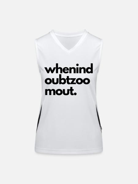 When in doubt zoom out - Funktionelles Kontrast-Tank Top für Frauen - Weiß/Schwarz - Vorne