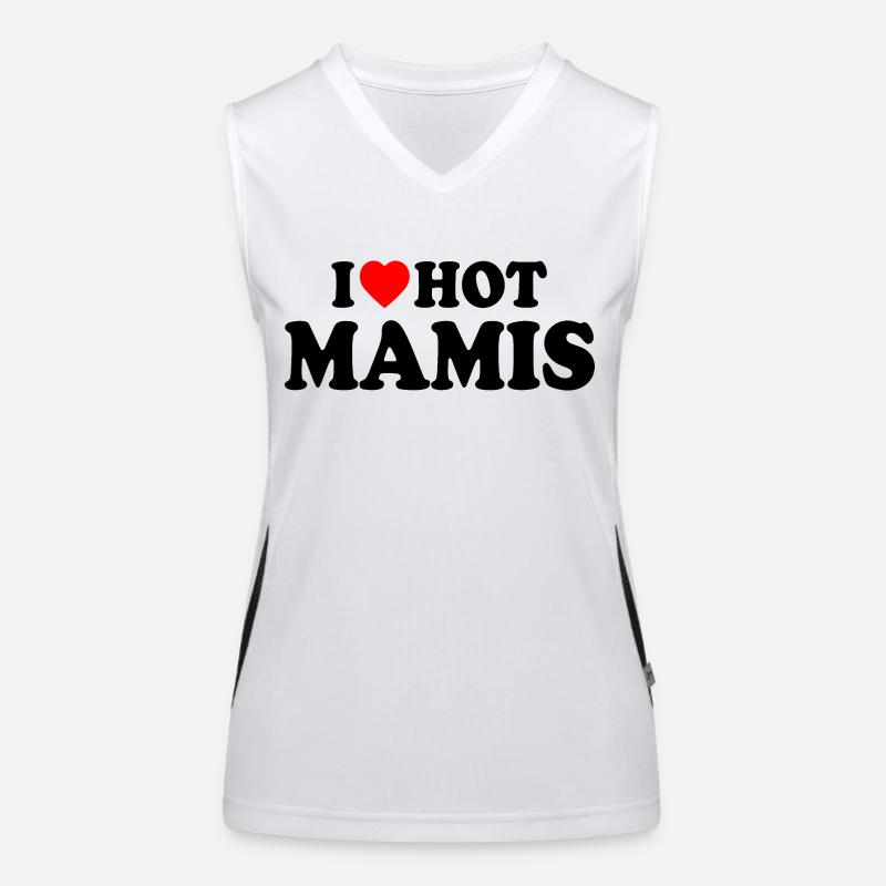 I love hot mamis Funktionelles Kontrast-Tank Top für Frauen