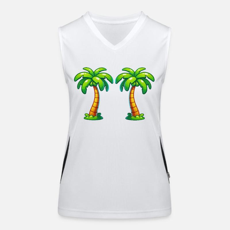 palmen Funktionelles Kontrast-Tank Top für Frauen