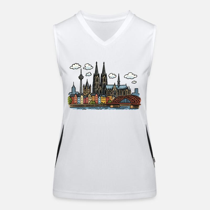 koeln skyline Funktionelles Kontrast-Tank Top für Frauen
