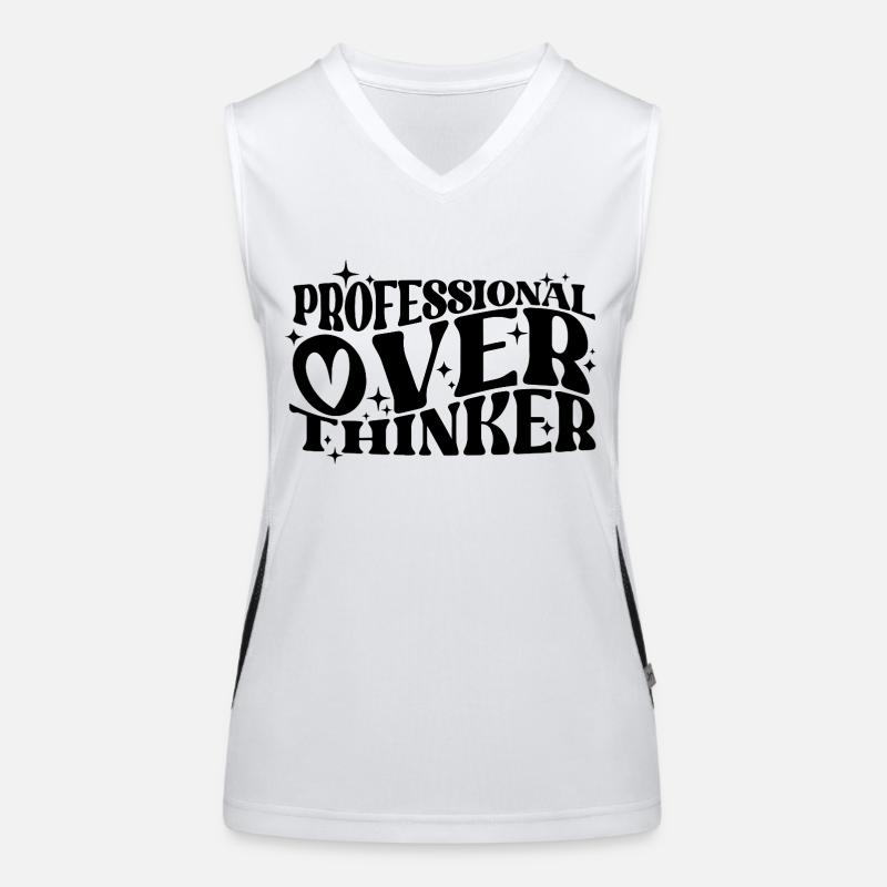 Professioneller Überdenker Witzige Typografie Humor Funktionelles Kontrast-Tank Top für Frauen