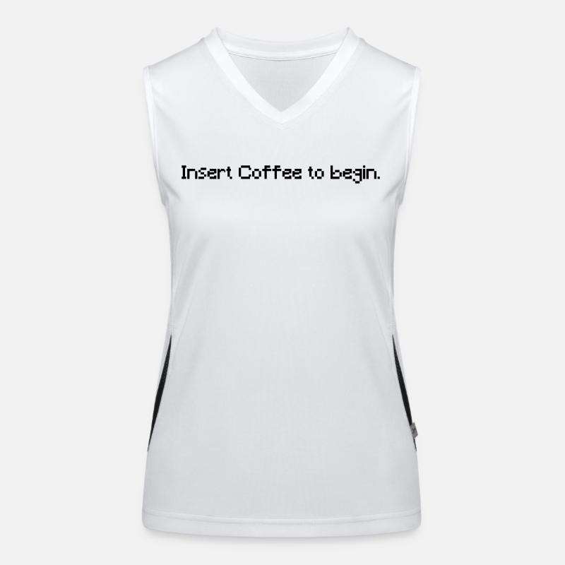 Insert Coffee to Begin - Funny Retro Gaming Coffee Funktionelles Kontrast-Tank Top für Frauen