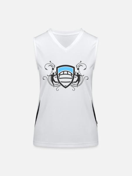 volleyball_wappen_v3_3c - Women's Functional Contrast Tank Top - white/black - Front