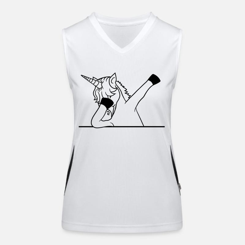 feld text schreiben schild mauer dabbing unicorn d Funktionelles Kontrast-Tank Top für Frauen