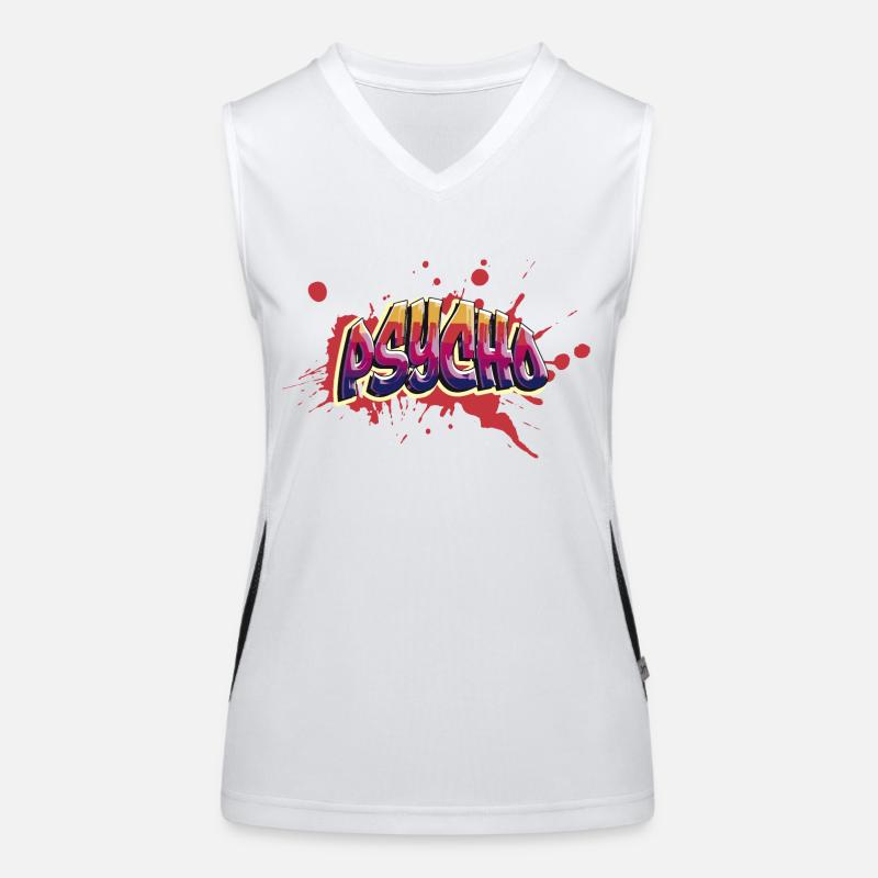 Psycho-Graffiti. Urbane Kunst. Funktionelles Kontrast-Tank Top für Frauen
