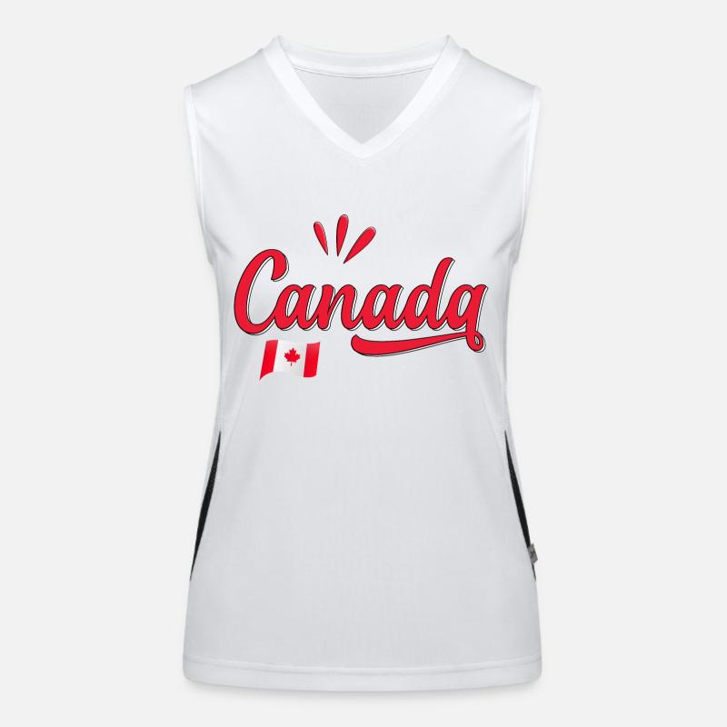 Canada Canadian flag Stylized erable leaf Women's Functional Contrast Tank Top