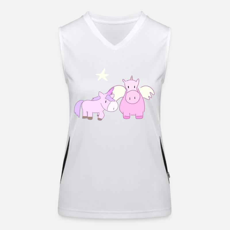 Einhorn Tier Symbol Cartoon Einhörner Funktionelles Kontrast-Tank Top für Frauen