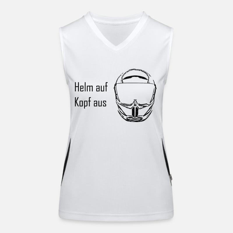 Helm auf Kopf aus Black Funktionelles Kontrast-Tank Top für Frauen