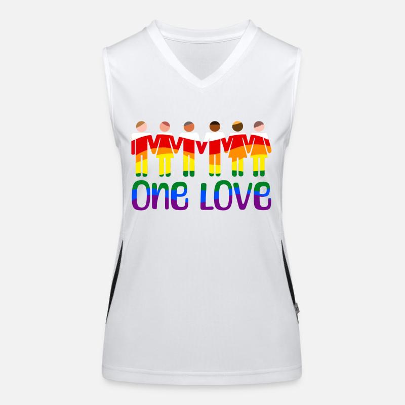 One love rainbow pride outfit Funktionelles Kontrast-Tank Top für Frauen