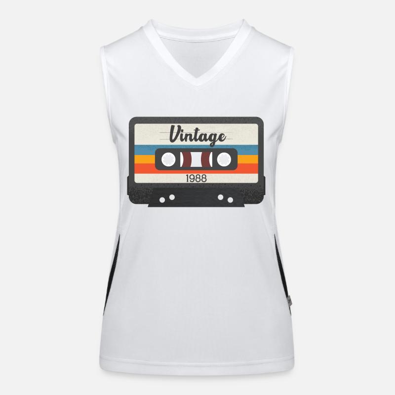 Cassetta Vintage 1988 Top sportivo da donna in contrasto cromatico