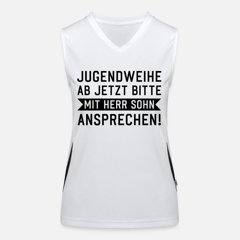 Jugendweihe ab jetzt bitte mit Herr Sohn anspreche Funktionelles Kontrast-Tank Top für Frauen