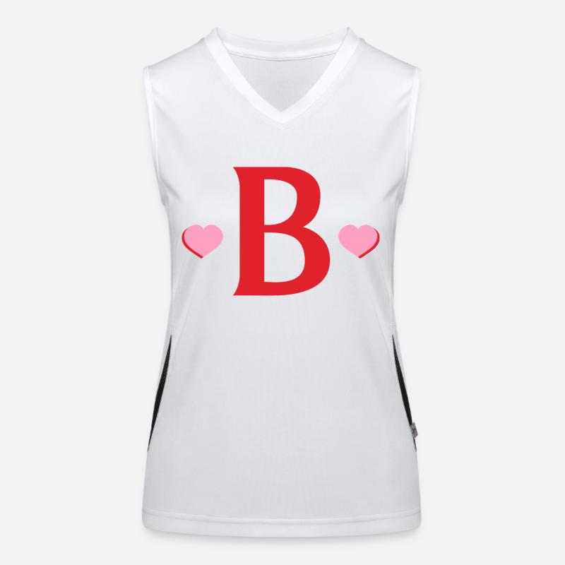 Letter b red hearts Women's Functional Contrast Tank Top