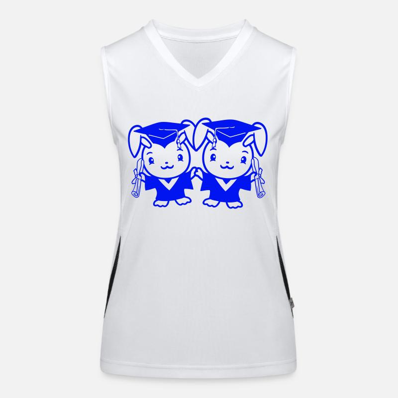2 Hasen College Schul Abschluss Zwei Freunde Team Funktionelles Kontrast-Tank Top für Frauen