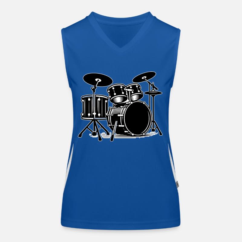 Drums Outline Women's Functional Contrast Tank Top