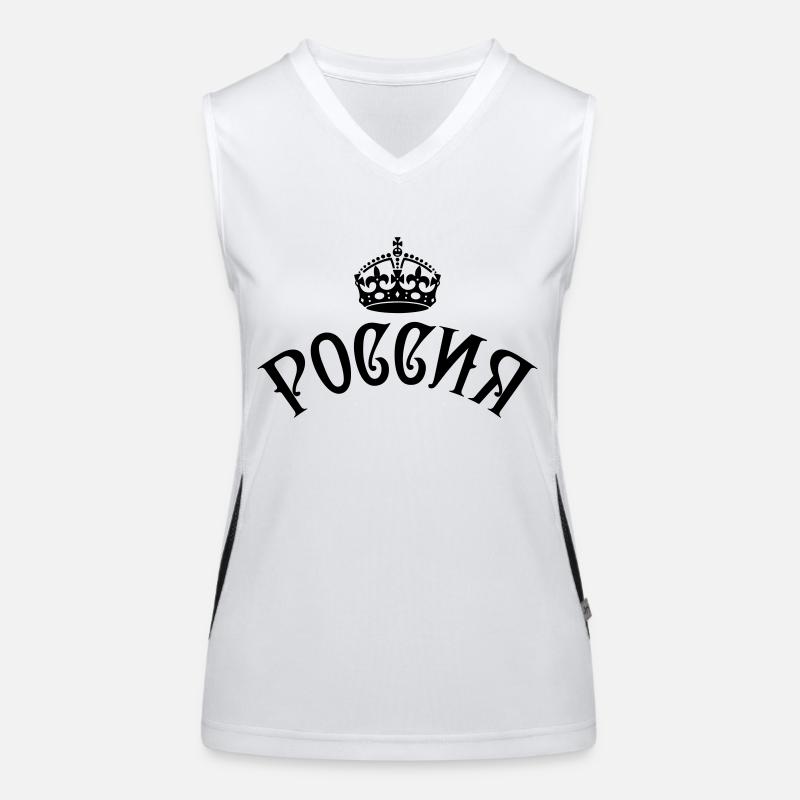 RUSSIA РОССИЯ Krone Crown Funktionelles Kontrast-Tank Top für Frauen