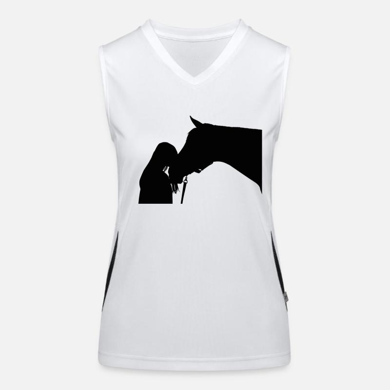 Cheval, amour de cheval, cavalier, cavalier Débardeur respirant contrasté Femme