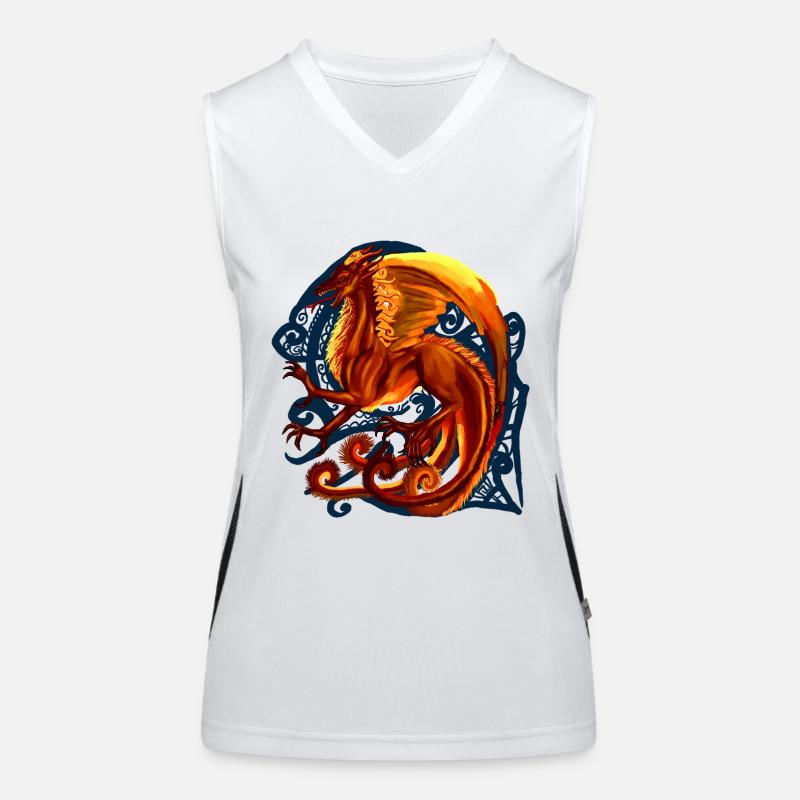roter Drache Funktionelles Kontrast-Tank Top für Frauen