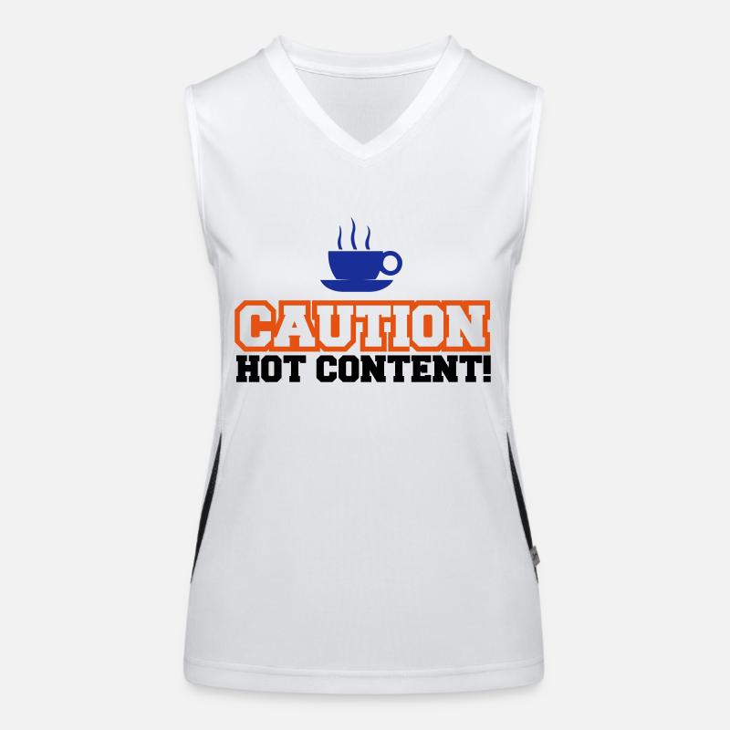 Caution Hot Content Funktionelles Kontrast-Tank Top für Frauen