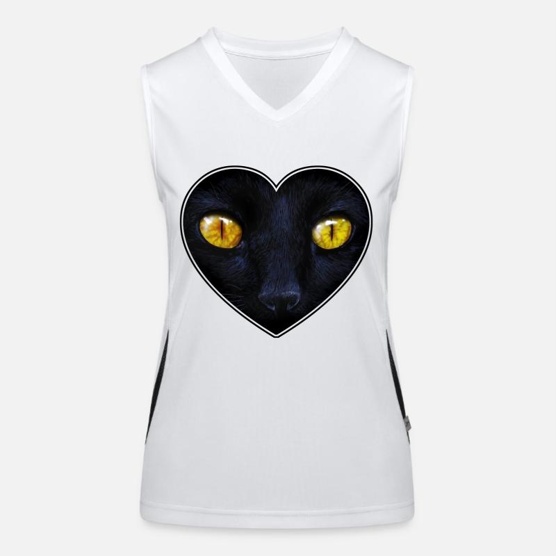 Visage de chat dans le coeur Débardeur respirant contrasté Femme