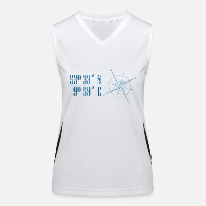 Hamburg gift coordinates - Women's Functional Contrast Tank Top - white/black