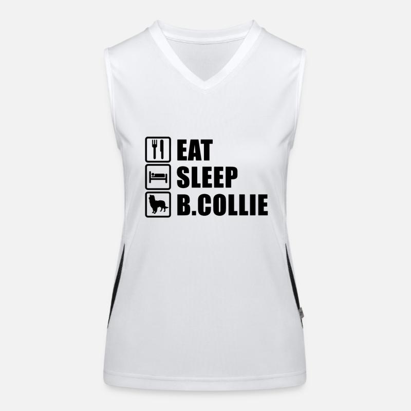 Border collie (bordure) Débardeur respirant contrasté Femme